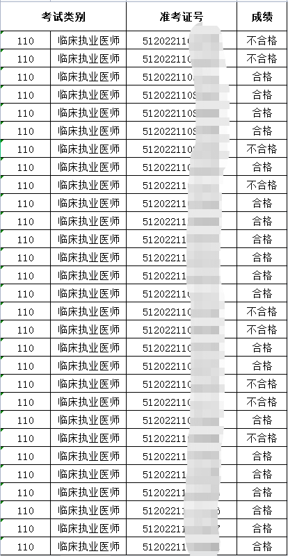 雅安临床执业医师实践技能考试成绩