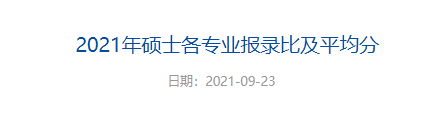 浙江大学2021年考研招生各专业报录比及平均分