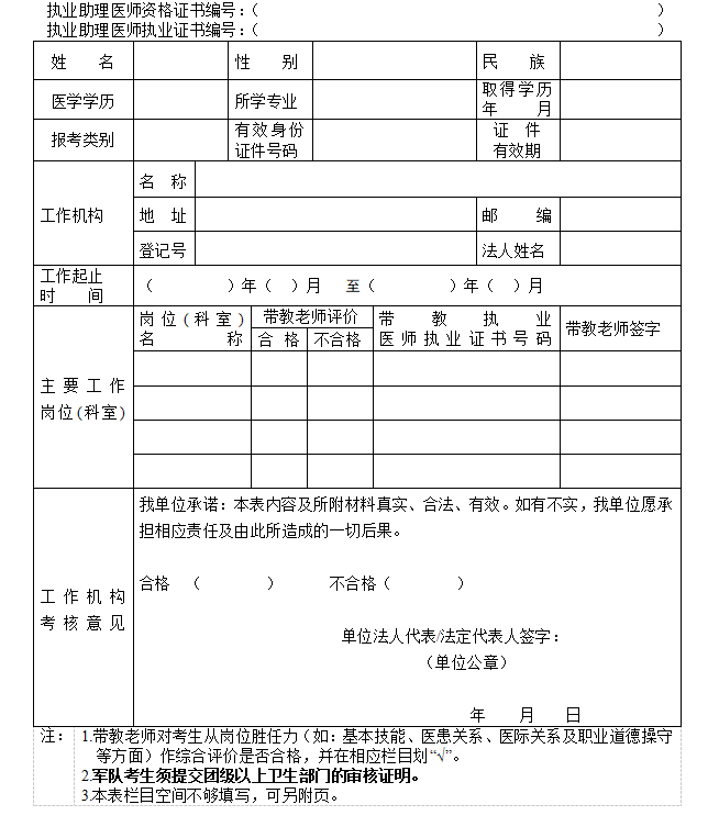 2023年怀化鹤城区执业助理医师报考执业医师执业期考核证明.png